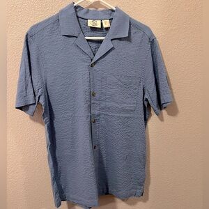 NEW Panama Jack Cotton Blend  Short Sleeve Shirt Mens Size S Blue Button Down